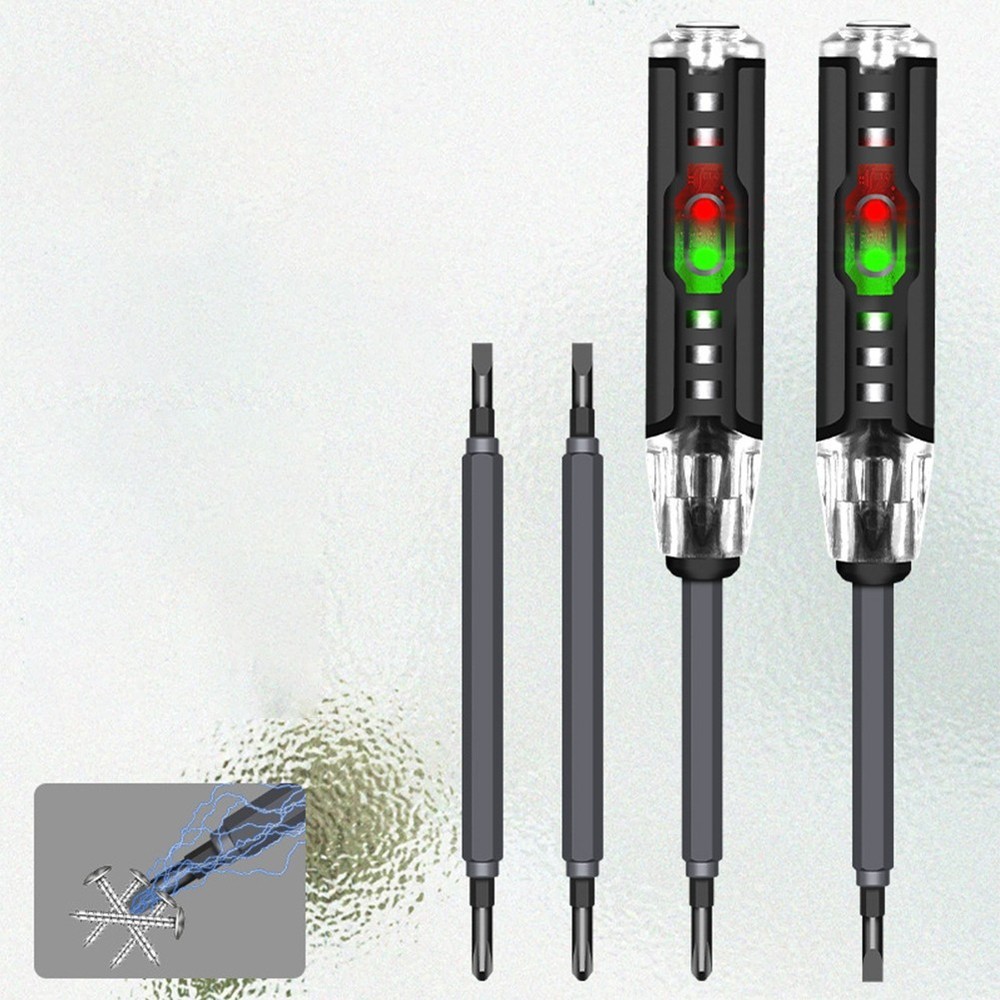 Multifunctional test pen for electricians with screwdriver functionality