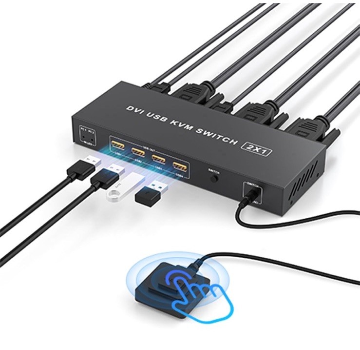 4K DVI USB KVM Switch 2x1 New In Box