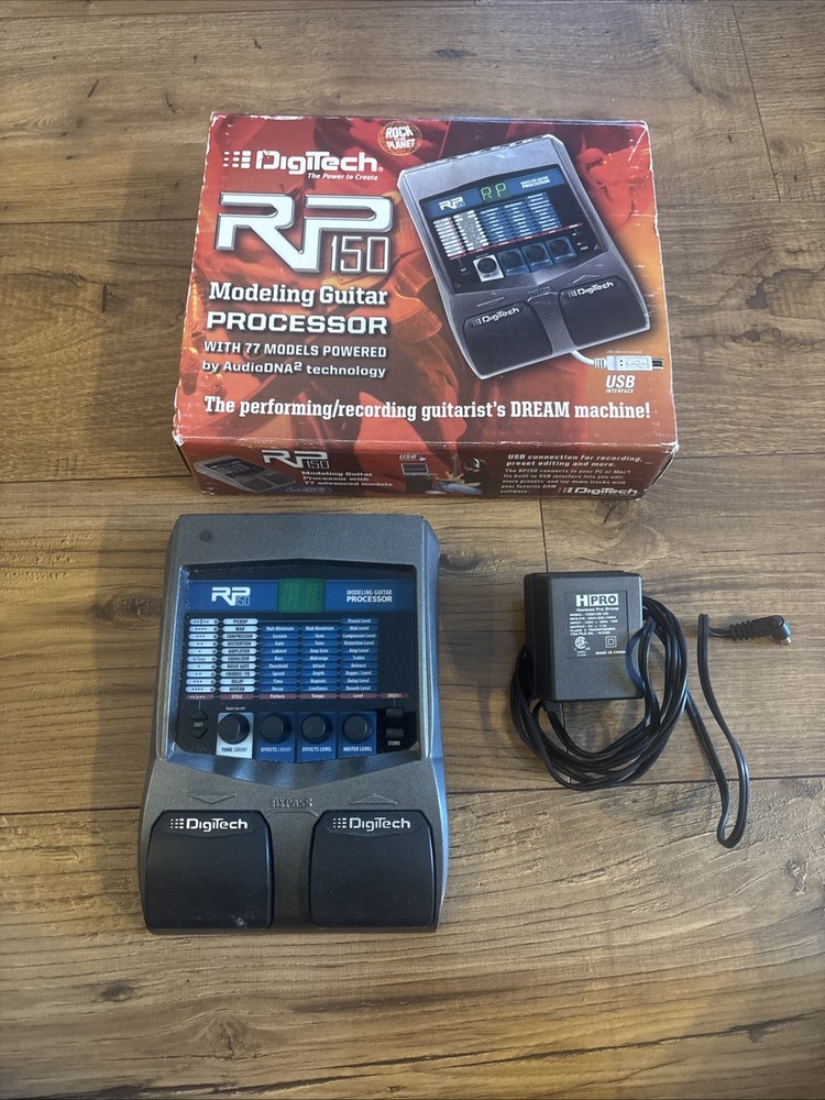 Digitech RP150 Effects Pedal Modeling Guitar Processor w/ Power Adapter