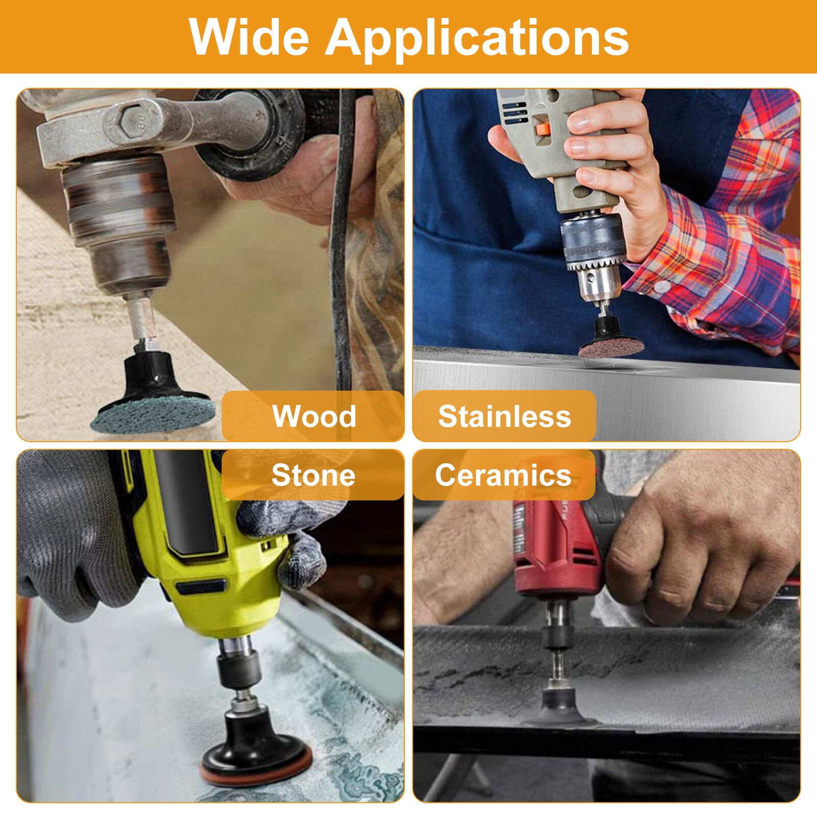 104Pcs 2 Inch Sanding Discs Set with 1/4 inch Shank Holder for Drill Die Grinder