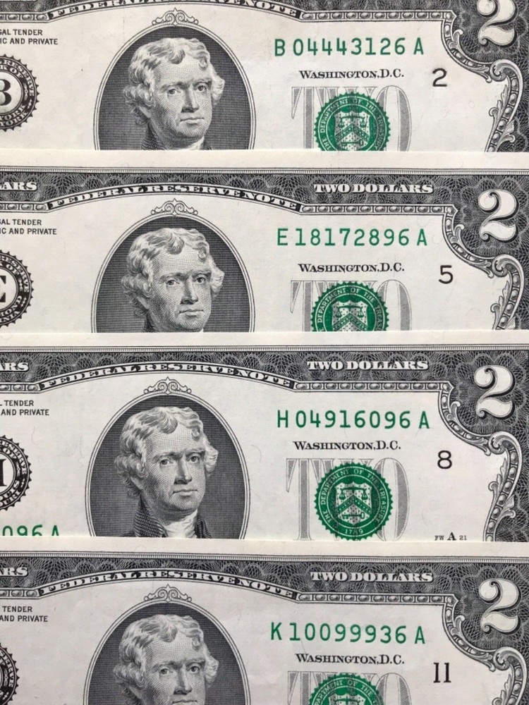 2003 A $2 TWO DOLLAR BILL ( 12 District full set ) UNCIRCULATED