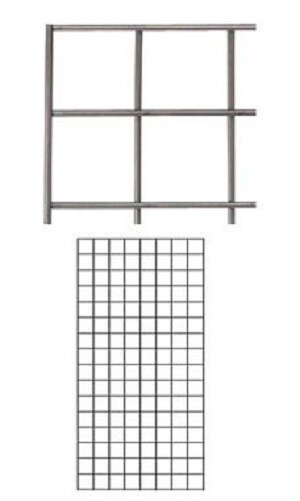 Wire Grid Panel 2' x 4' Raw Steel Retail Display Gridwall Double Wire Sides