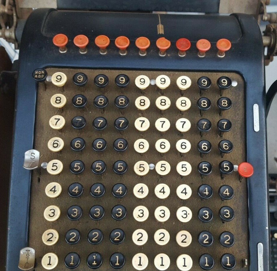 Vintage Burroughs Class 1 Model 1 1924 Adding Machine W/Stand