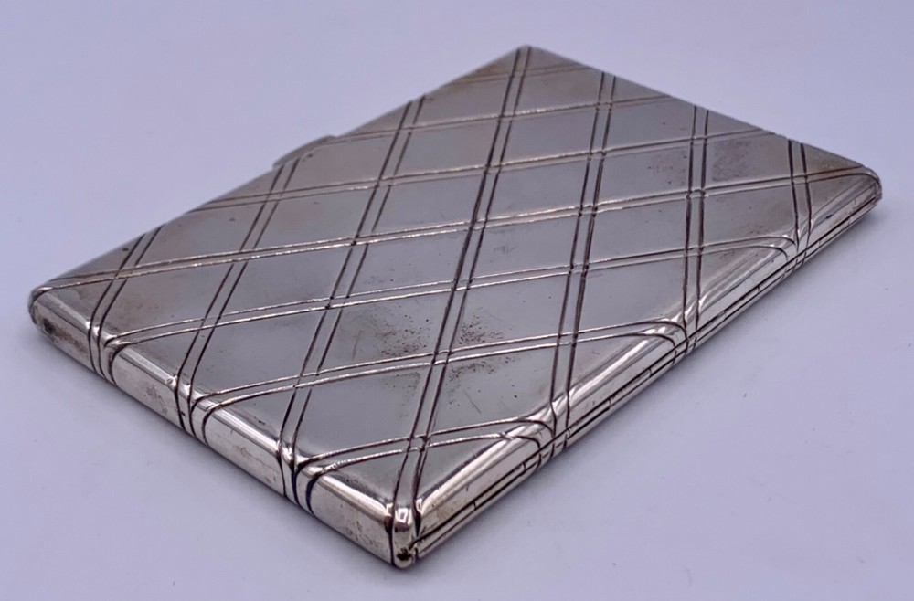 ANTIQUE 193 Gr. STERLING SILVER & GILDING MASSIVE CIGARETTE CASE