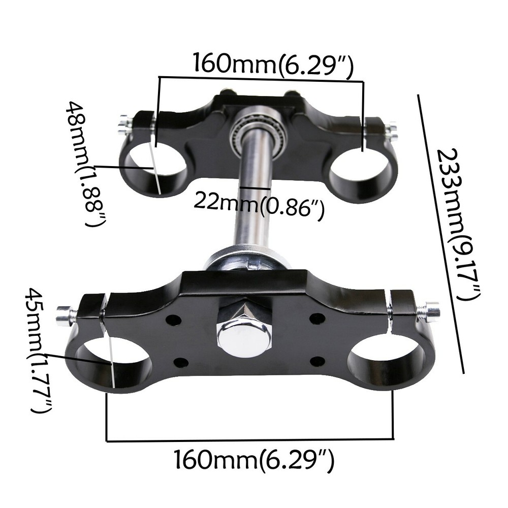 7/8" Triple Tree 22mm Handlebar Riser Clamps For Motorcycle Front Fork SDG