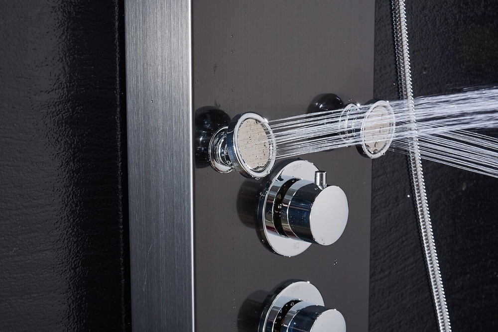 ORB Shower Panel Tower LED Rainfall Combo System Massage Jet Stainless Steel