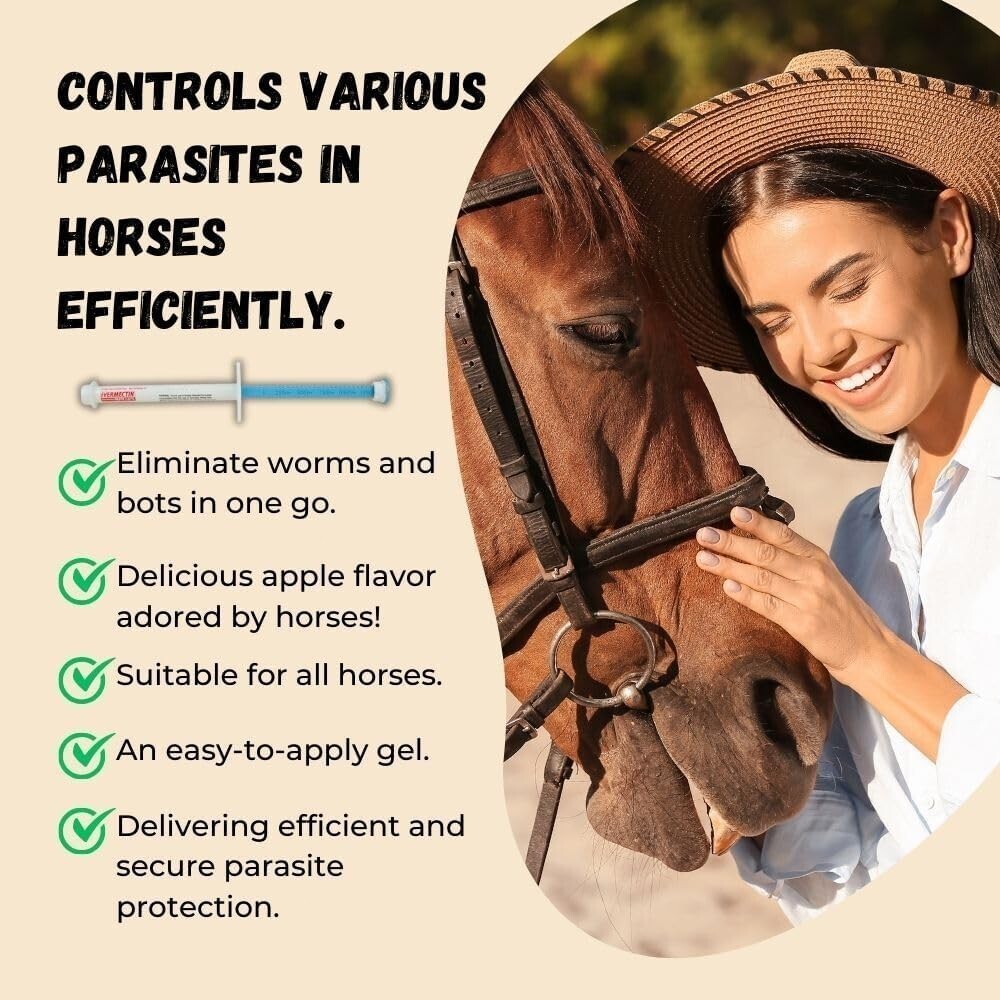 4 Pack Horse Dewormer Paste Apple Flavor Exp 01/2028 Near Expiry