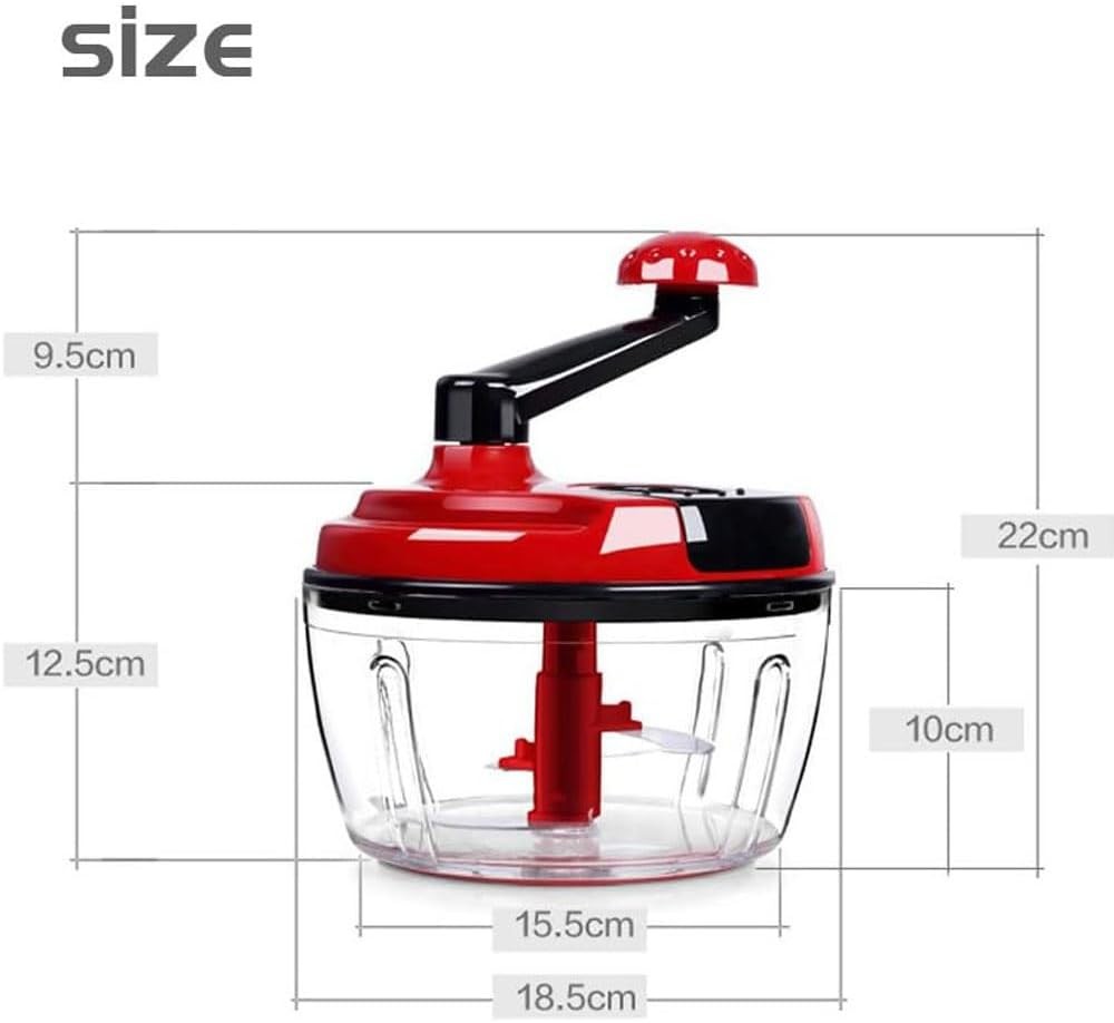 Multi-Functional Manual Food Processor,8 Cup Hand-powered Crank Chopper,Mincer B