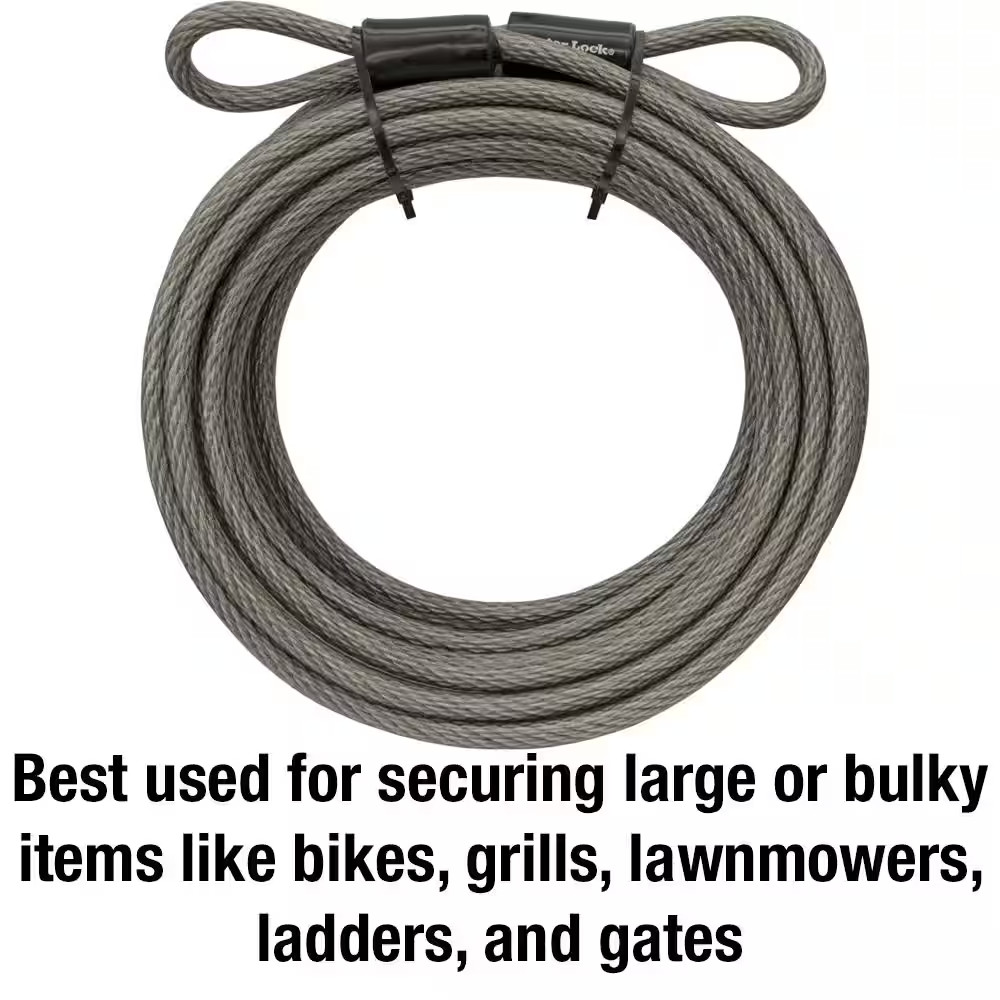 Steel Cable with Looped Ends, 30 Ft. Long