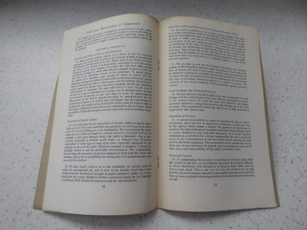 *NCB : MINING EXPLOSIONS REPORT 1959* Booklet