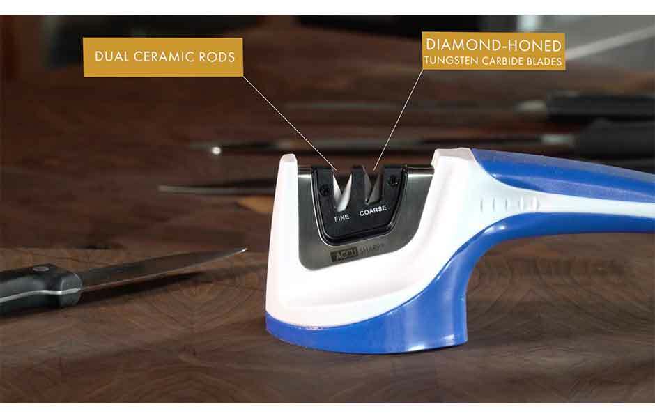 AccuSharp Pull Through Sharpener Knife Diamond Honed Tungsten and Ceramic Rods