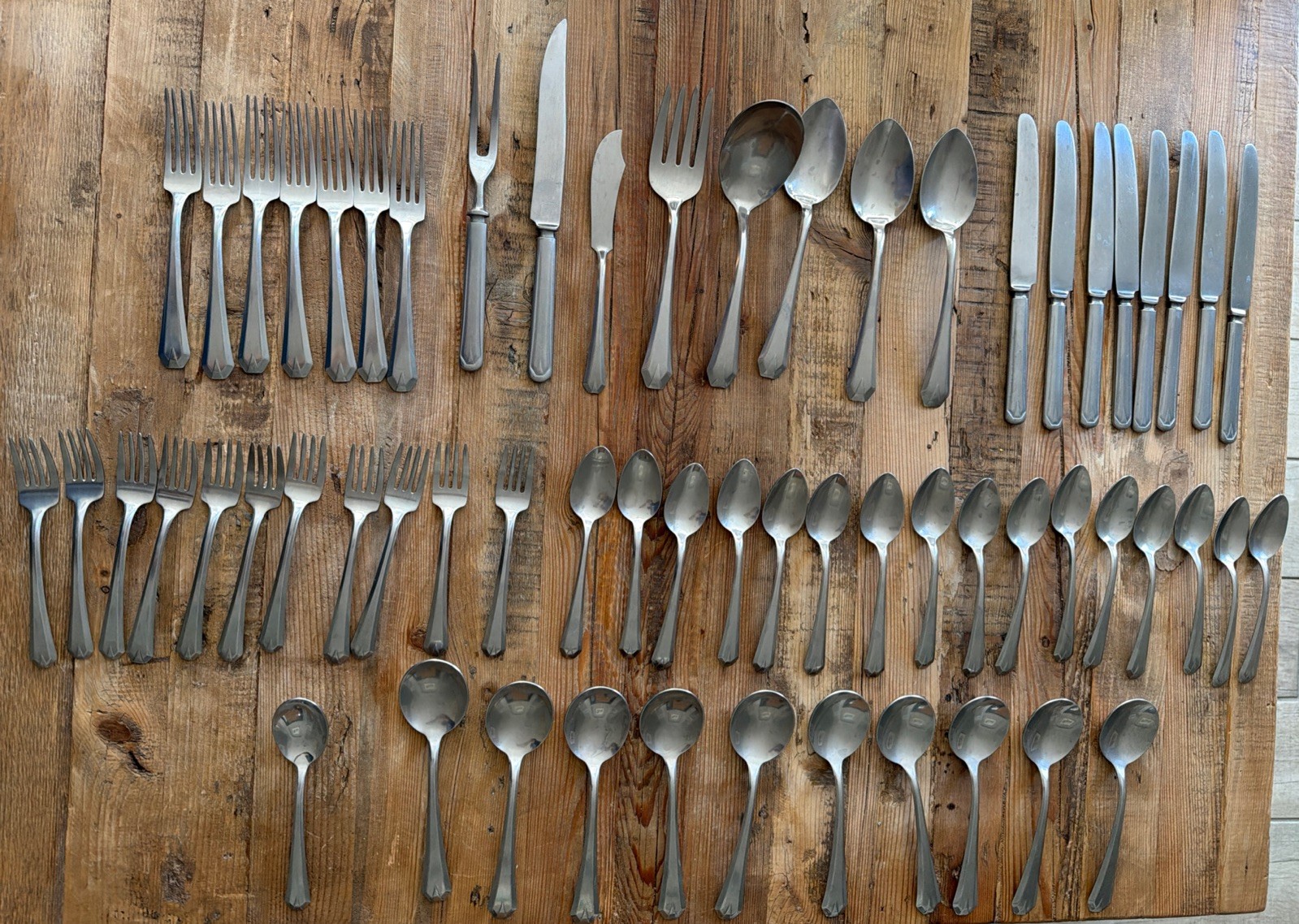 61 Pieces Royal Stainless STREAMLINE Allegheny Metal SS Flatware