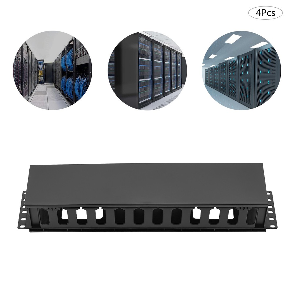 4 Pack Horizontal Rack Mount Cable Management, Cable Organizer, Cable Raceways.