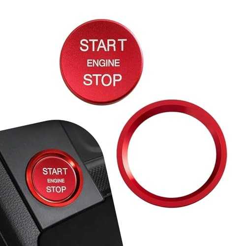 Car Engine Start Button Covers, Push Start Button Cover Stickers, 2 PCS Red