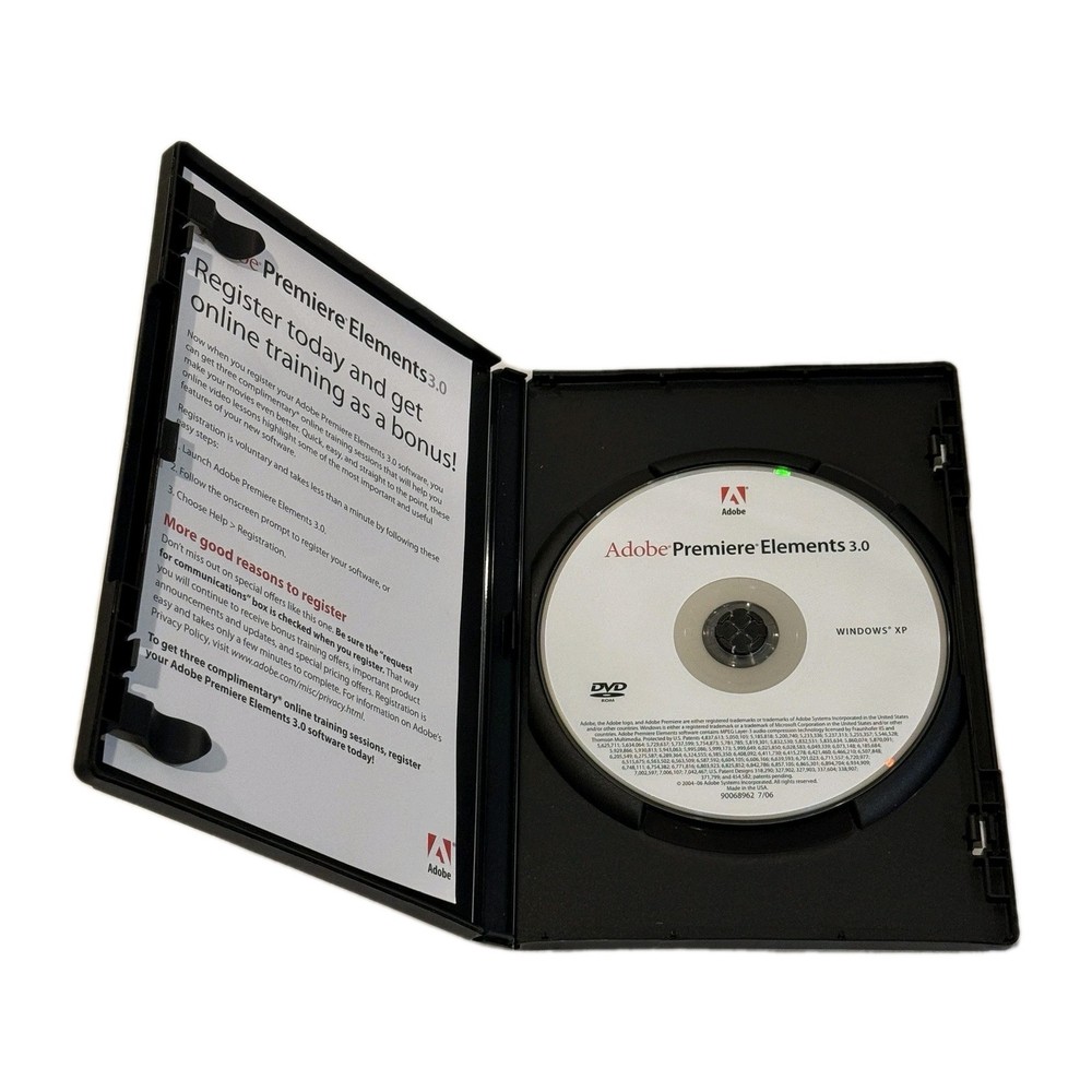 Adobe Premiere Elements 3.0 PC DVD Box Manual Vintage Video Editing Software