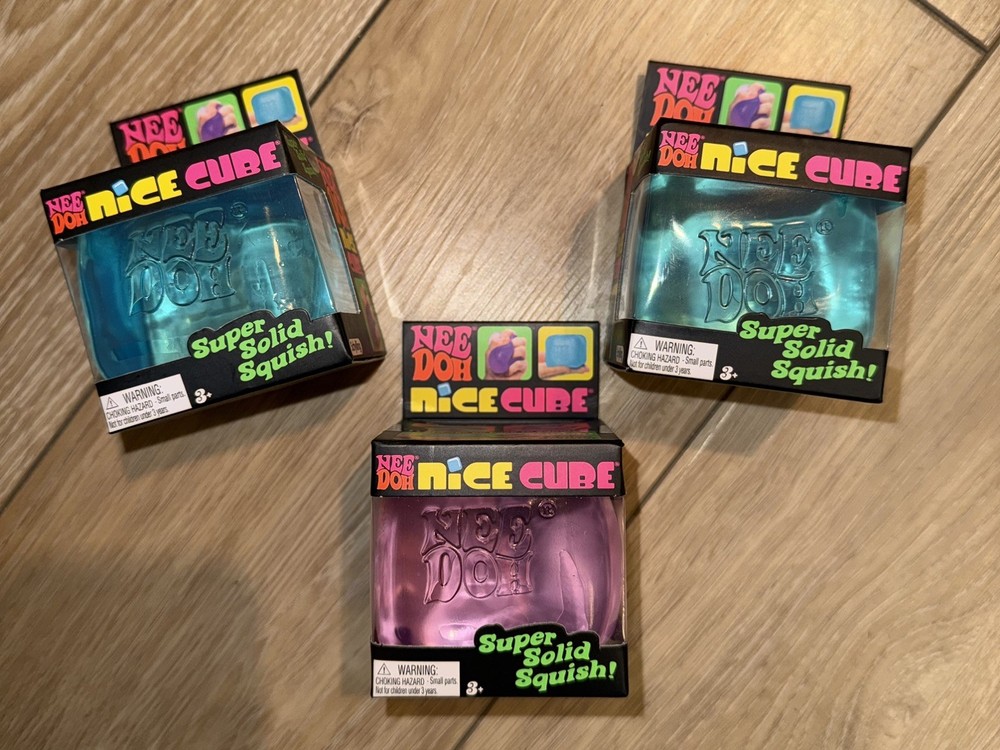 Needoh Nice Cube 3x -Sensory Squeeze Toy with Super Solid Squish - 2.25" Cube