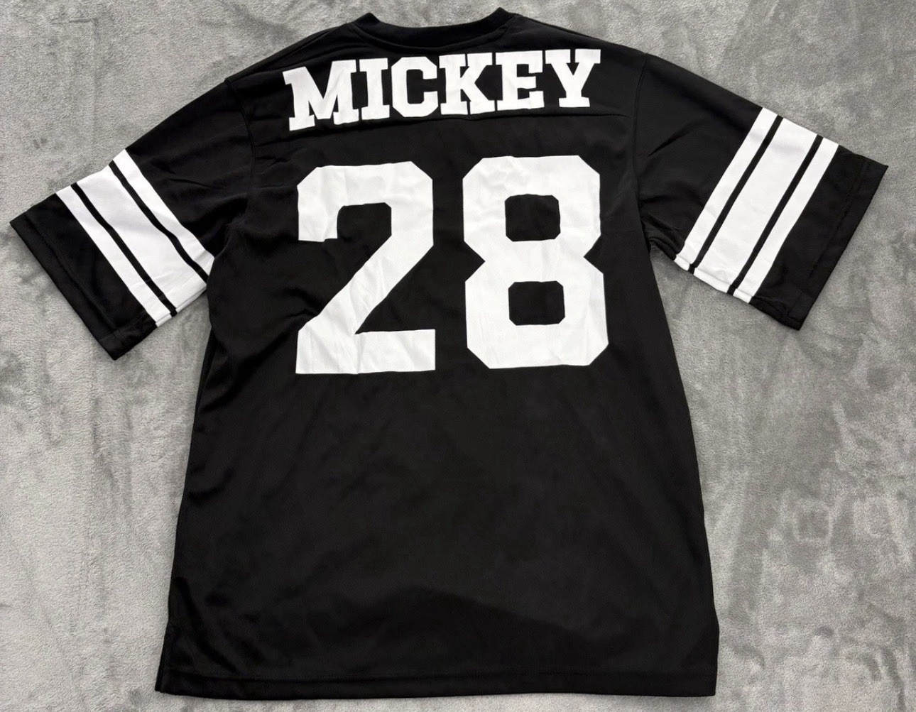 Mickey Mouse Football Jersey Mens Large Neff Disney Jersey Black White Grumpy
