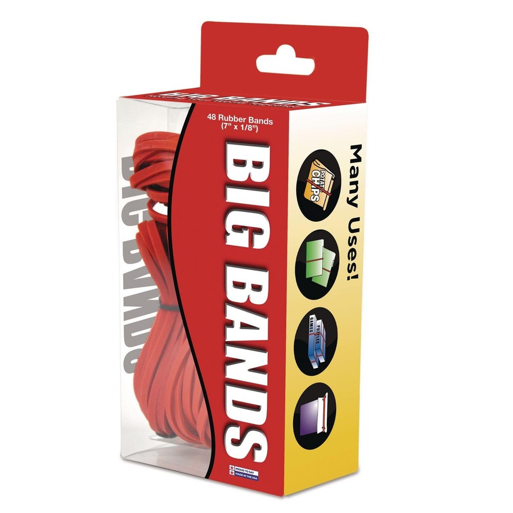 Large Rubber Bands 7" x 1/8" Red - Secure Trash Can Liners