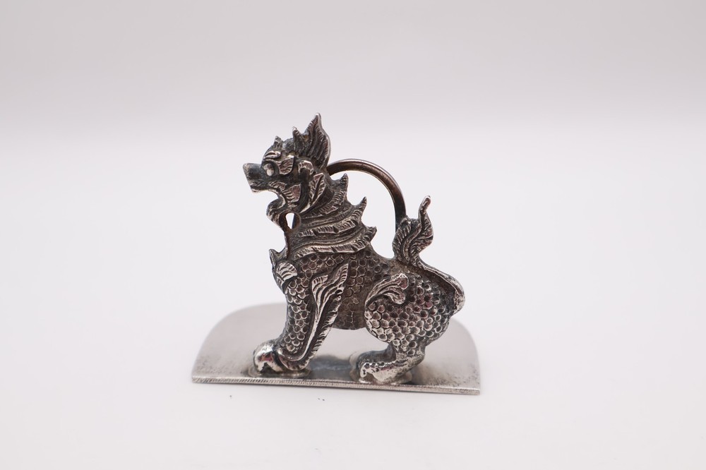 Vintage Solid Silver Chinese Style Menu Holder