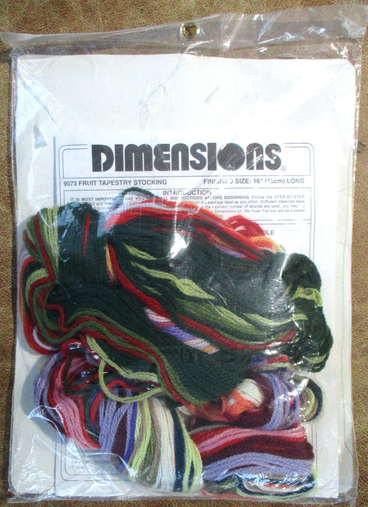 Dimensions Fruit Tapestry Needlepoint Stocking Kit 9073~Open~COMPLETE!~New Cond.
