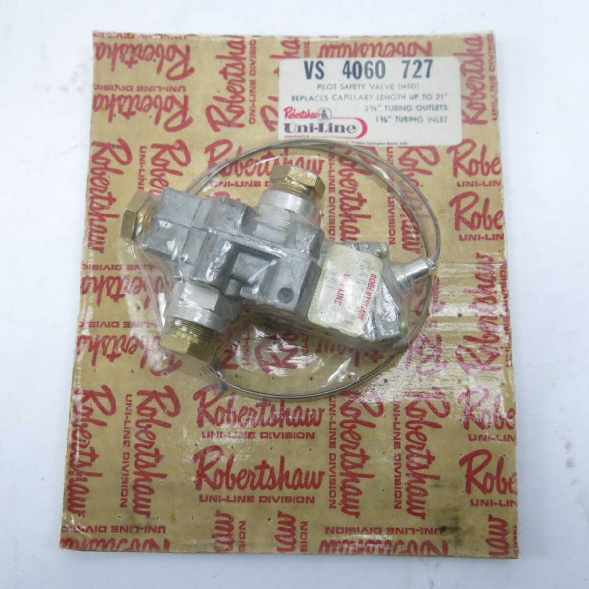 RobertShaw 4060-727 Model MSD 21" Capillary Oven Valve 3/8" Id copper piping