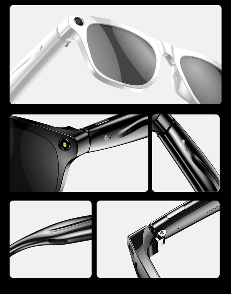 XK One Pro AI Smart Glasses HD Camera Bluetooth Touch Control LED Flashlight
