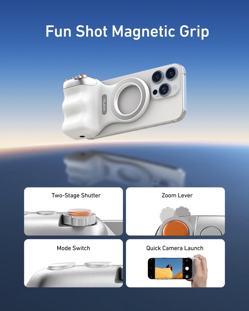 TELESIN Magnetic Phone Camera Grip for iPhone/Android Fun Shot