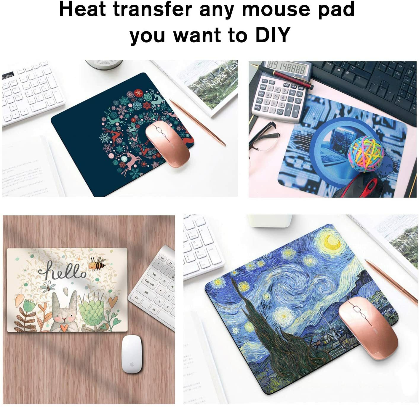 A-SUB Sublimation Blank Mouse Pads 9.4x7.9 in 12PK Large Extended Gaming Pads