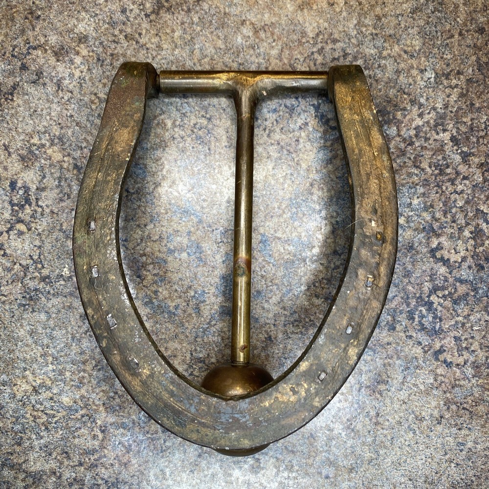 ranch made horseshoe door knocker Brass