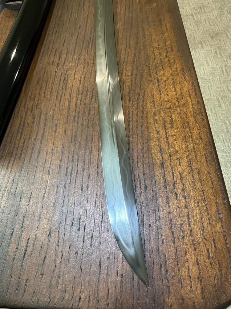 JKOO SWORD Custom made blade! Damascus folded double edge SHARP! DOUBLE HAMON!