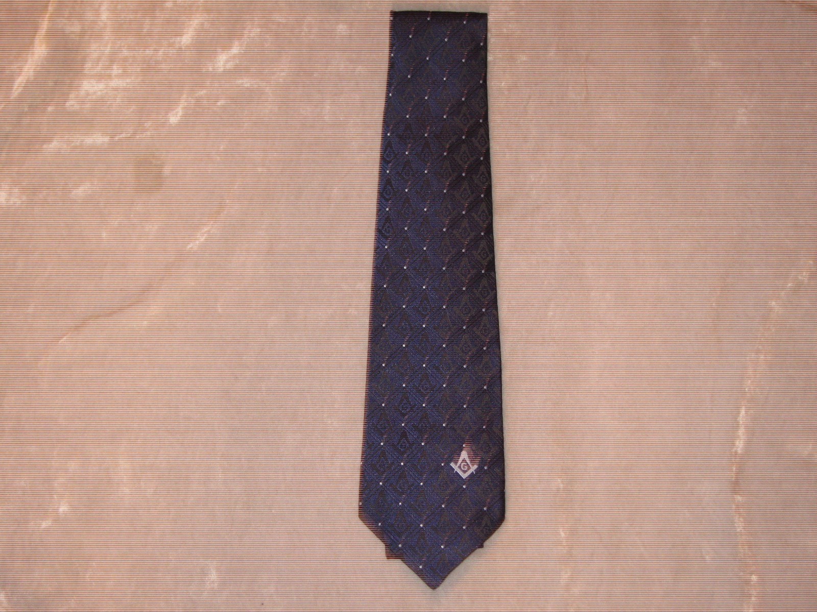 Square Compass Masonic Necktie Diamond Fraternity Freemason Blue Lodge NEW!