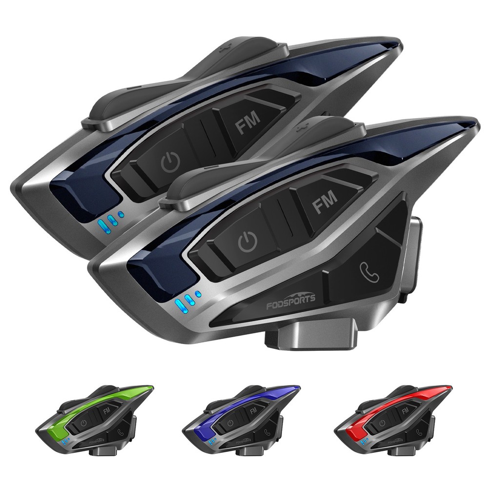 2X Bluetooth Motorcycle Helmet Intercom 1000m 2-Way Rider Live Intercom Headset