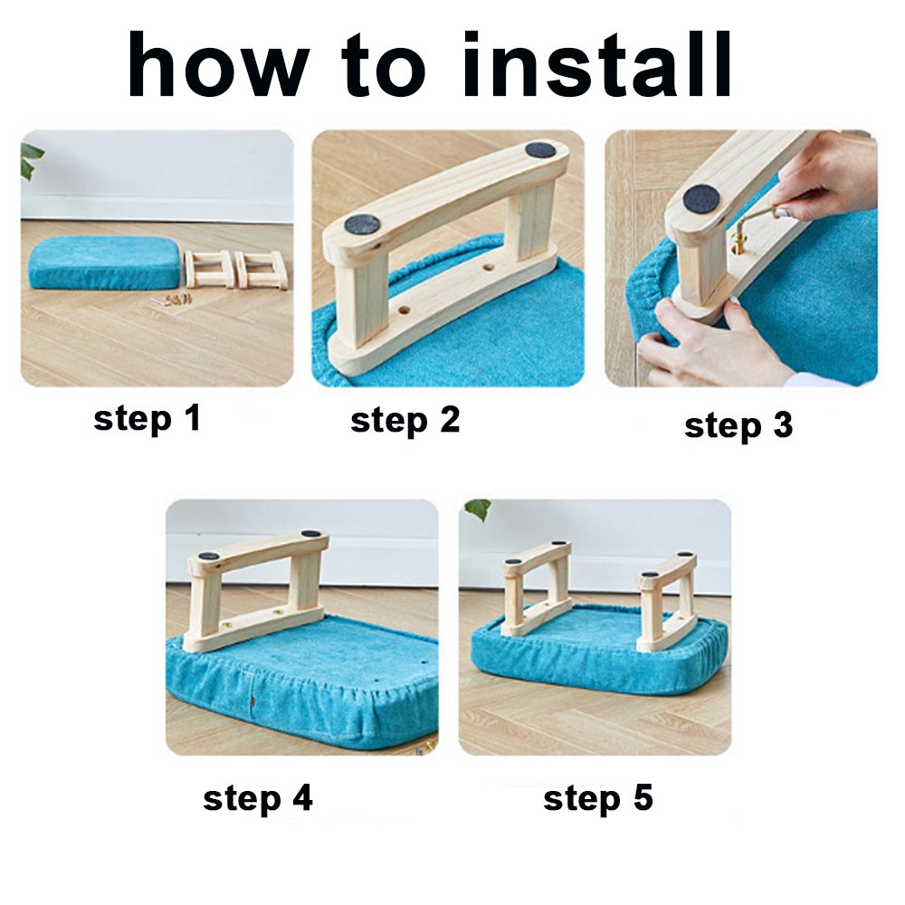 Rectangle Shoe Changing Retro Small Stool Sofa Stool Padded Pouffe Chair