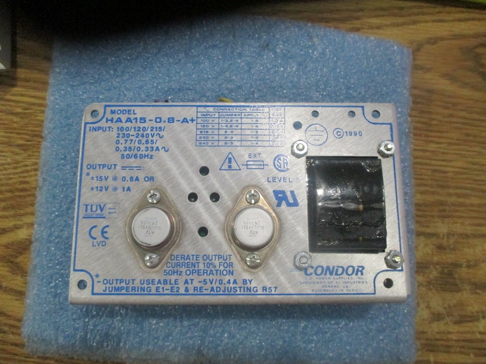 Condor: HAA15-0.8-A+ Power Supply.