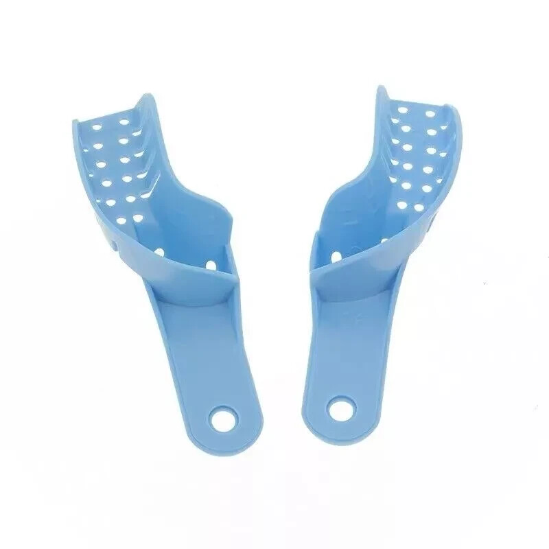 10 Pc/Set Dental Disposable Plastic Impression Trays Blue Plastic Denture