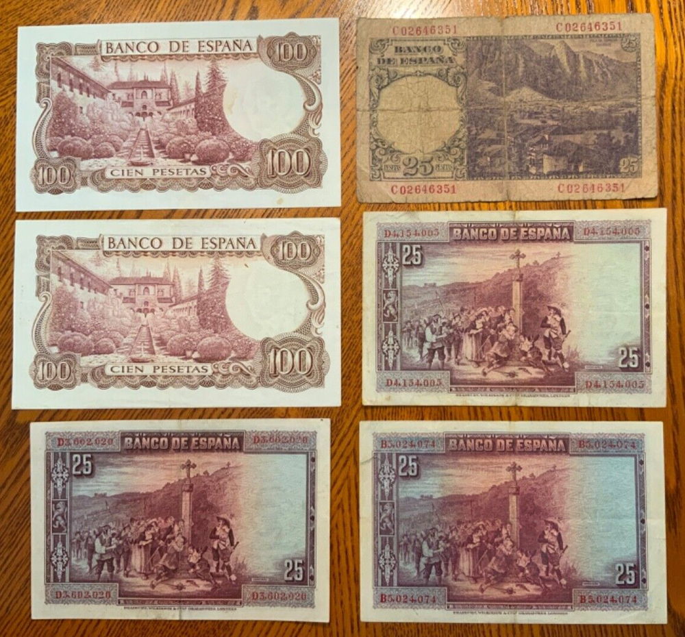 Vintage Banknote Lot from Spain.