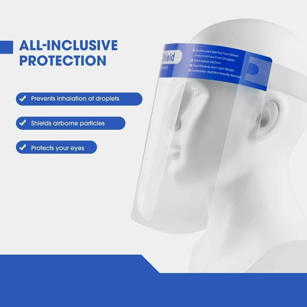 10 Pack Reusable Face Shield Adjustable, Face Shield Clear Visor Anti Dust Cover