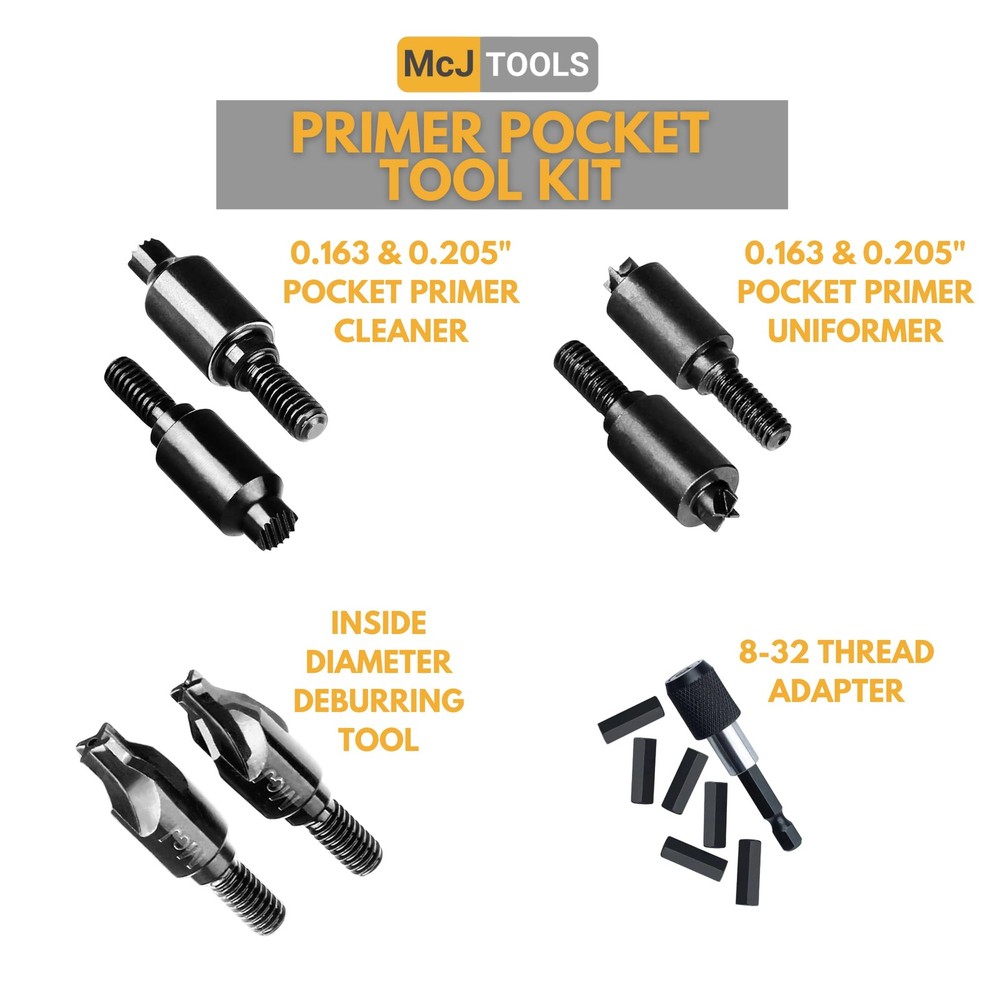 McJ Tools Reloading Primer Pocket Tool Kit Combo