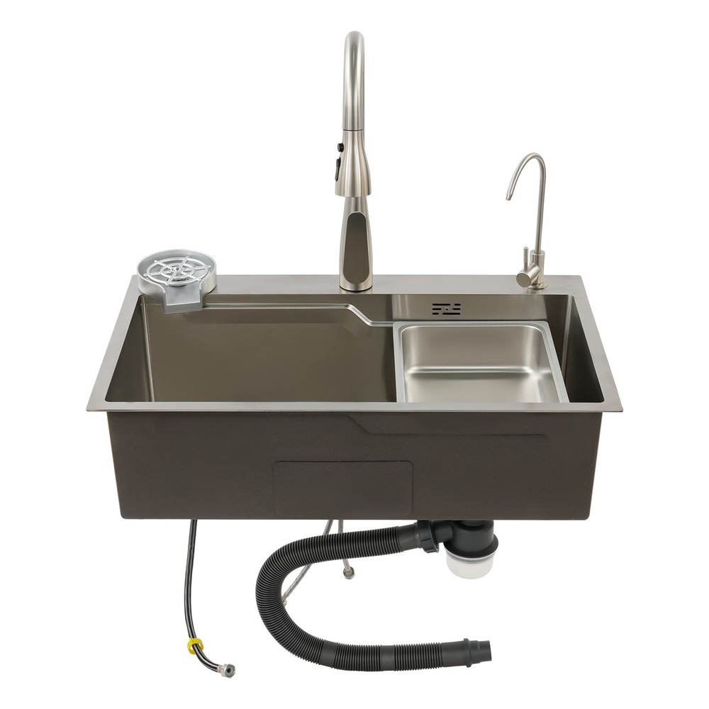 29.53-inch Undermount Workstation Kitchen Sink Single Bowl with Pull-out Faucet