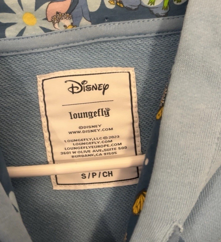 Disney’s Loungefly Leo And Stitch Hoodie Pull Over Small Unisex