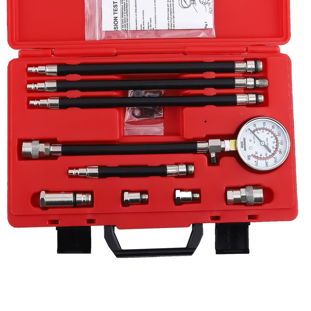 Engine Cylinder Compression Gauge Tester Kit Gas Engine Diagnostic Test Tools
