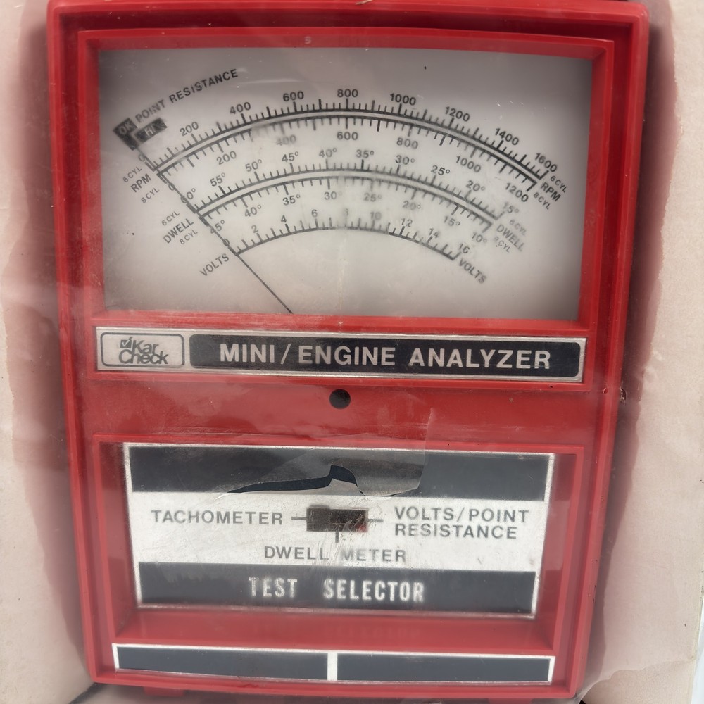 Vtg Kar Check Mini Engine Analyzer Model 2095 Tachometer Dwell Meter Volts NIB