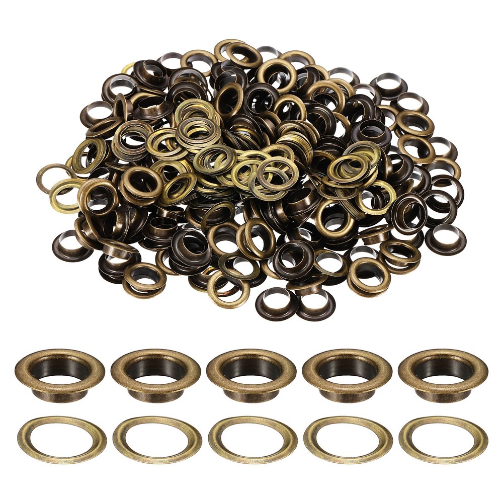 200 Sets Grommets Eyelets, 8mm Brass Self Backing Eyelets, Bronze