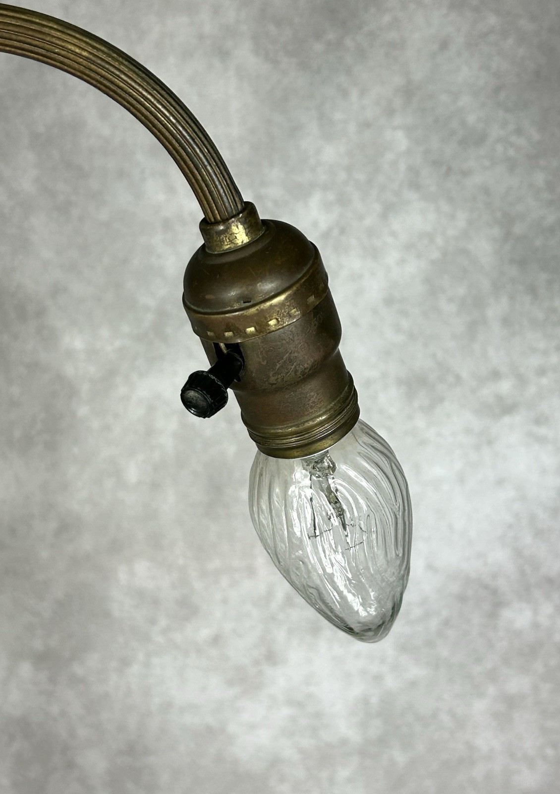 Antique Art Deco Floor Lamp Bridge Arm Unique Painted Wood Column Cast Iron 5 Ft