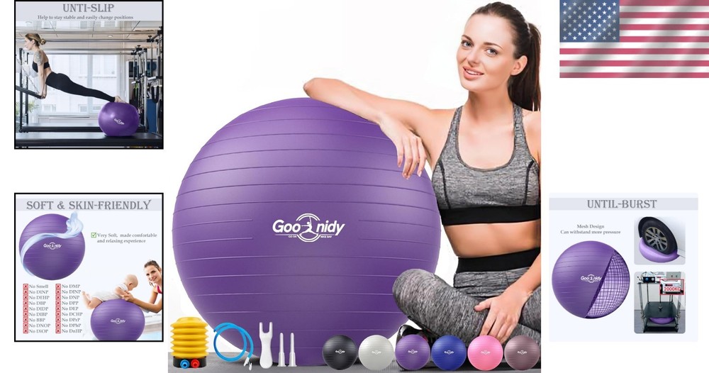 Versatile Soft Exercise & Birthing Ball – Non-Slip, Includes Inflation Pump