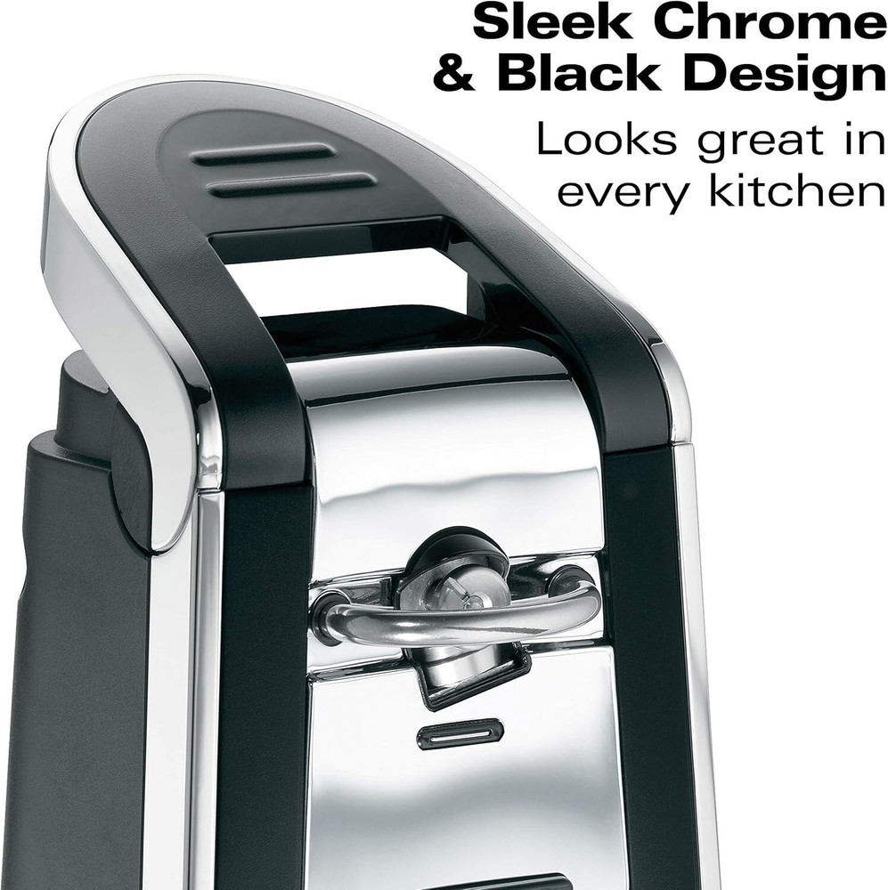 Automatic Electric Can Opener One Touch Hands with Easy Push Down Lever, Chrome