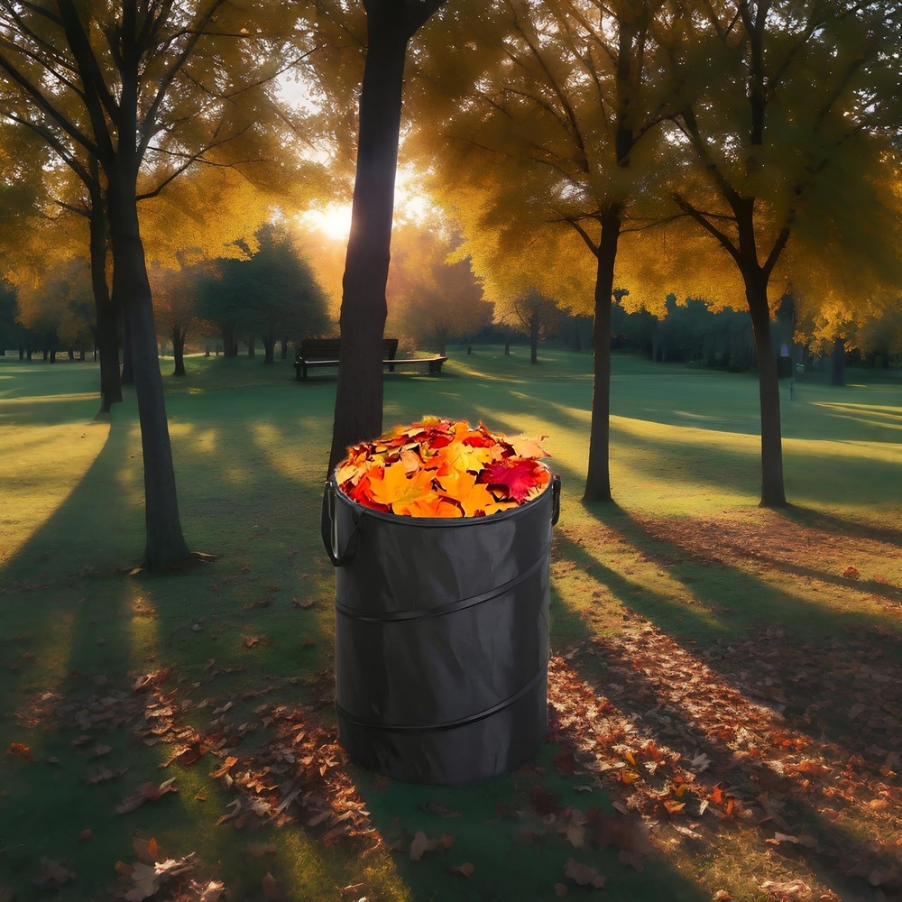 Leinoupt:Collapsible Trash can,Folding Garbage Cans,Pop Up black