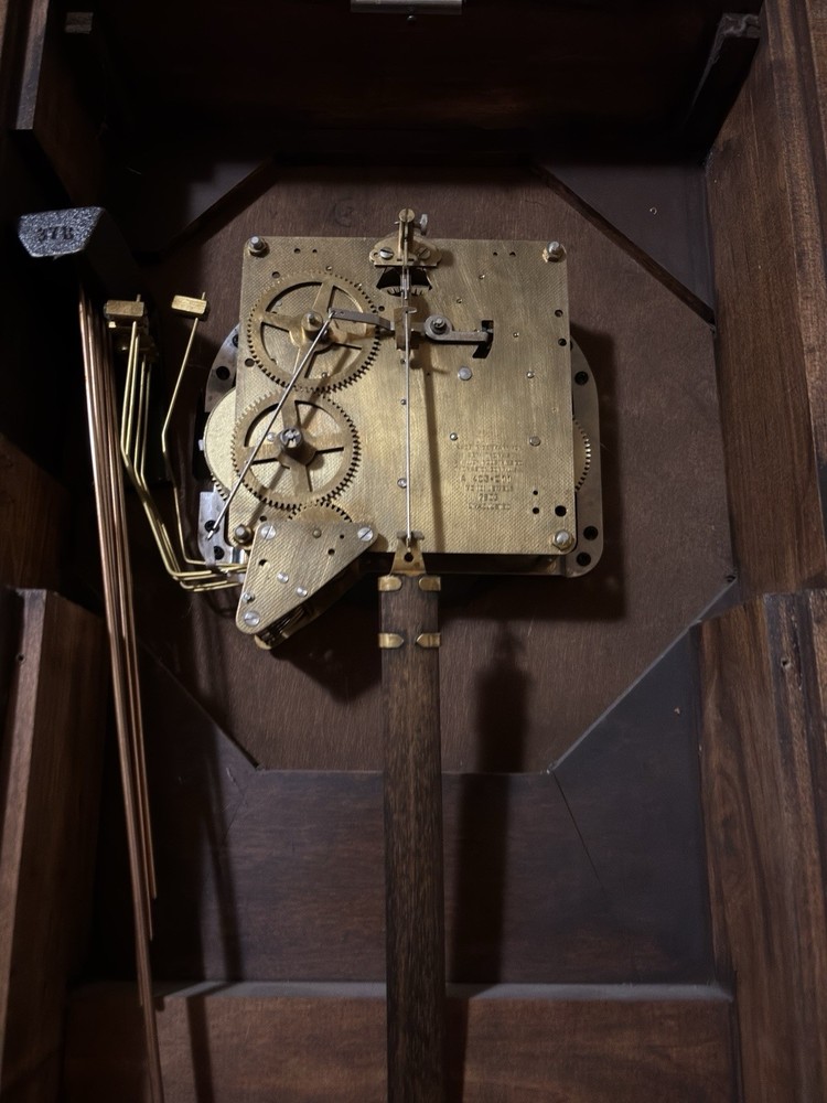 Vtg SETH THOMAS Octagon Wall Clock Westminster Chime 3 Windup With Key Pendulum