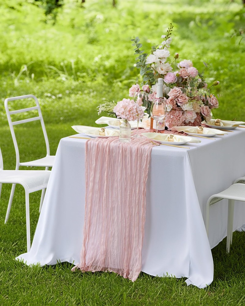 3Pack Cheese Cloths Table Runner, 120'' Boho Table Cloth Decorations for Part...
