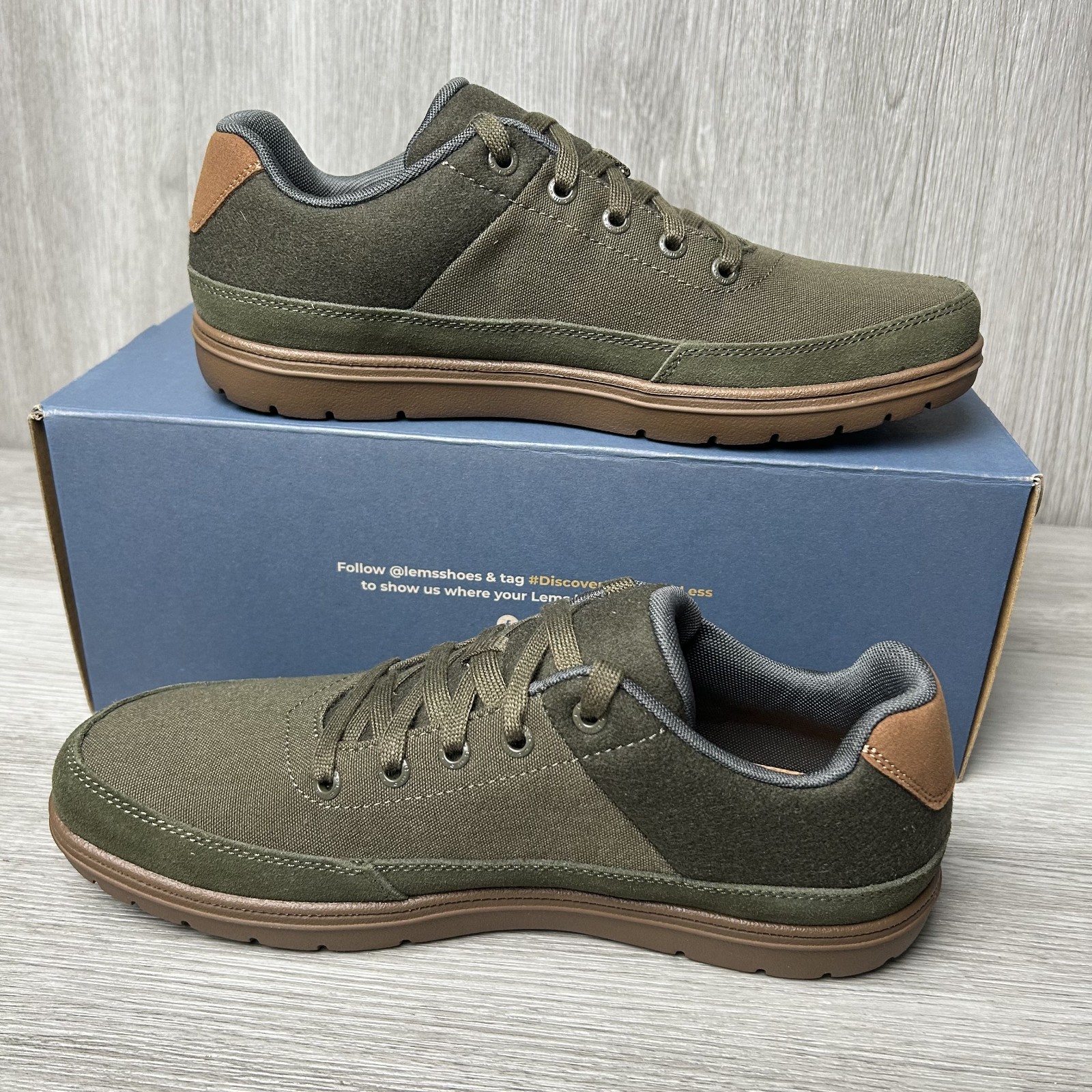 Lems Barefoot Shoes Mens Chillum Spruce Green Zero Drop Minimalist Sizes 6.5-13